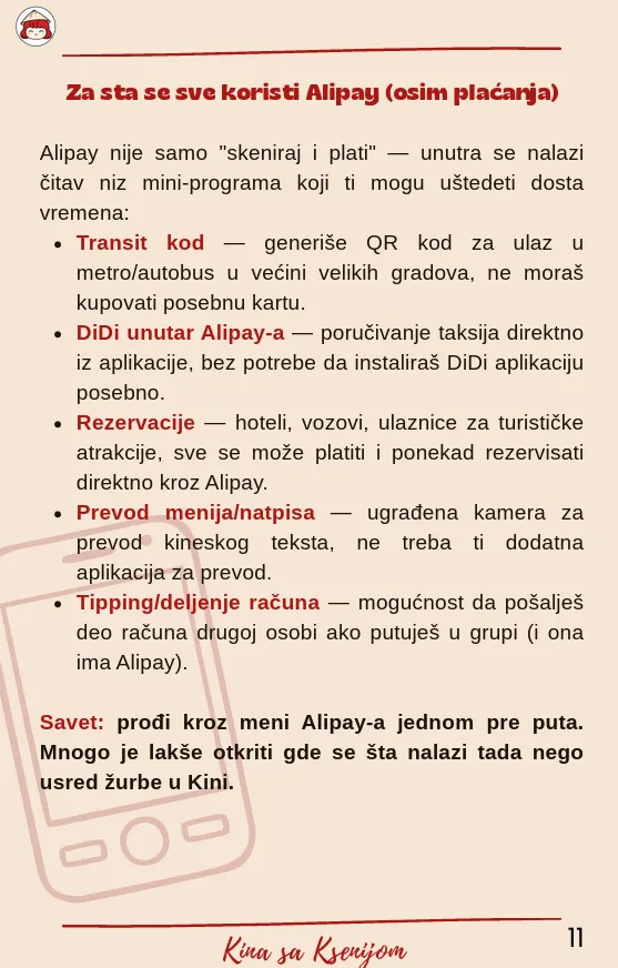 Stranica vodiča o tome za šta se sve koristi Alipay osim plaćanja