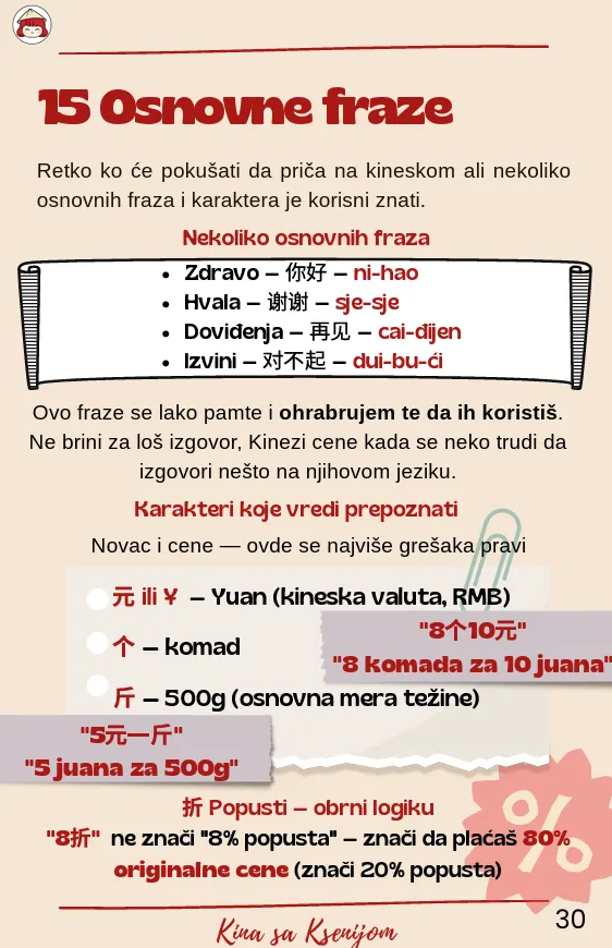 Neke od osnovnih fraza sa kojima ćete se najčešće susretati u Kini